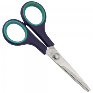  Small scissors STAINLESS STEEL with blue handles 14 cm.  