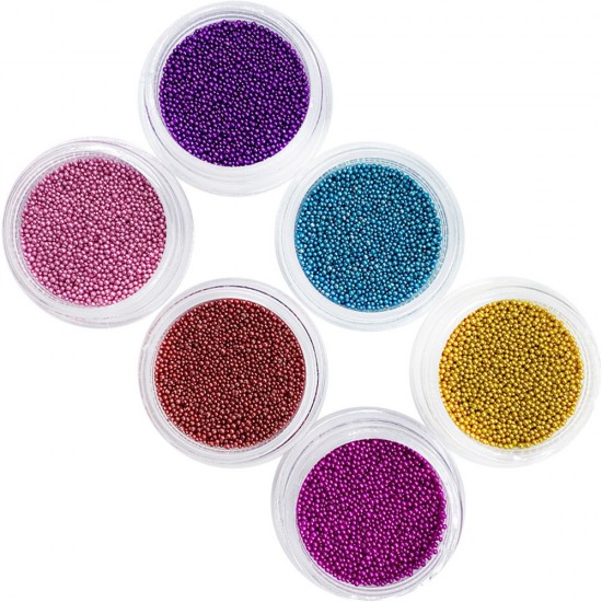 Set of BRIGHT COLORED broths in a jar of 6 colors, VIK054, 19884, Beads,  Health and beauty. All for beauty salons,All for a manicure ,All for nails, buy with worldwide shipping
