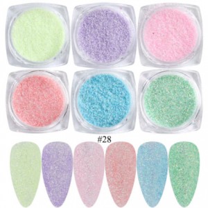 Suikernagels, nail art poeder, 6 kleuren