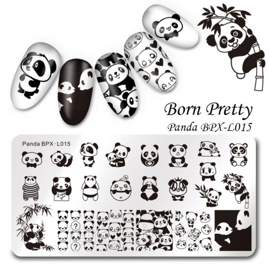 Stempelplatte Born Pretty Panda BPX-L015-63789-Born pretty-Schön geboren stempeln