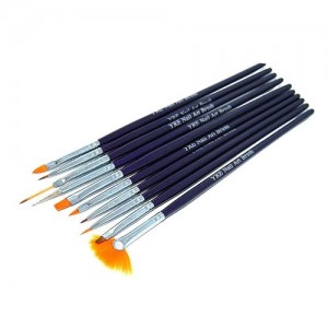  Un ensemble de pinceaux 10pcs pour peindre un stylo lilas