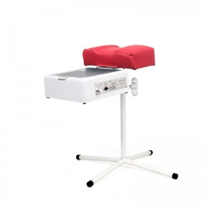 Pedicure kit with Teri 800 M extractor hood and collapsible footrest with red top, pedicure kit,tripod for desktop extractor hood