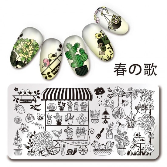 Plate for stamping Born Pretty Harunouta L-036, 63807, Stamping Born Pretty,  Health and beauty. All for beauty salons,All for a manicure ,Decor and nail design, buy with worldwide shipping