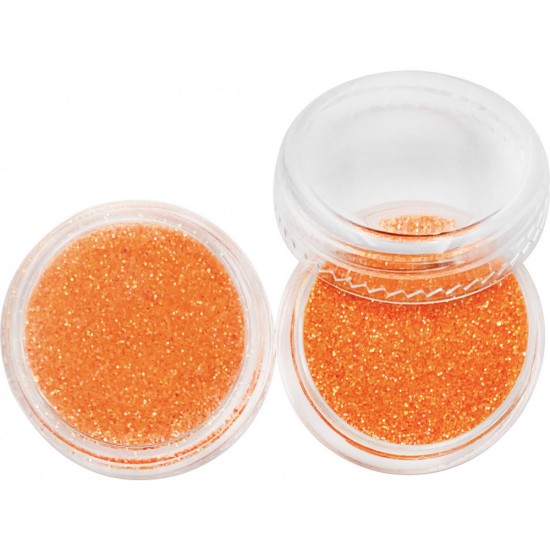 Glitter in a jar is FLUORESCENT ORANGE. Full to the brim and convenient for the master container. Factory packaging, FFF, 19715, Glitter - Sparkle,  Health and beauty. All for beauty salons,All for a manicure ,All for nails, buy with worldwide shipping
