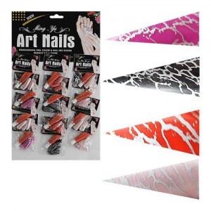  Ongles colorés par feuille 12pcs (colle incluse)