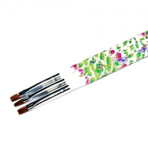  Gel brush white handle with flowers straight bristle №6