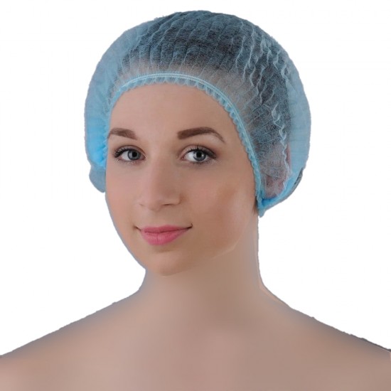 Bonnet en tissu non tissé avec une double bande élastique Polix PRO&MED (100pcs par paquet)-33688-Китай-TM Polix PRO&MED