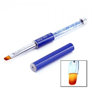 Кисть для геля складная синяя ручка с декором №6