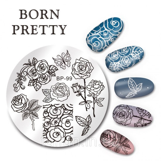 Plate for stamping Born Pretty Flower BP-99, 63767, Stamping Born Pretty,  Health and beauty. All for beauty salons,All for a manicure ,Decor and nail design, buy with worldwide shipping