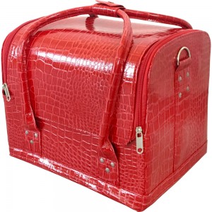 Manicure suitcase made of eco-leather 25*30*24 cm RED CROCODILE ,MIS1500