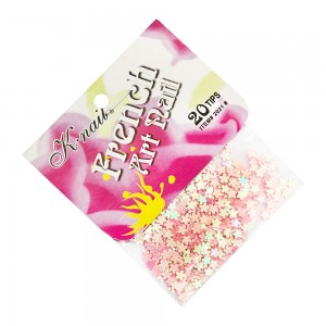 Flowers Knail Fench Art Nail PINK con brillo
