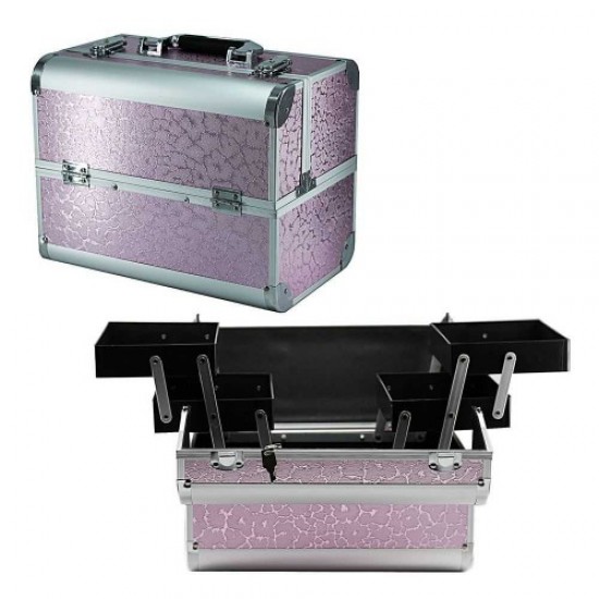 Koffer aluminium 740 roze (schroefdraad)-61164-Trend-Koffers en koffers