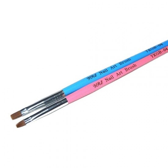 Пензель для гелю рожева ручка прямий ворс №4-59153-China-Щітки, пилки, АФС