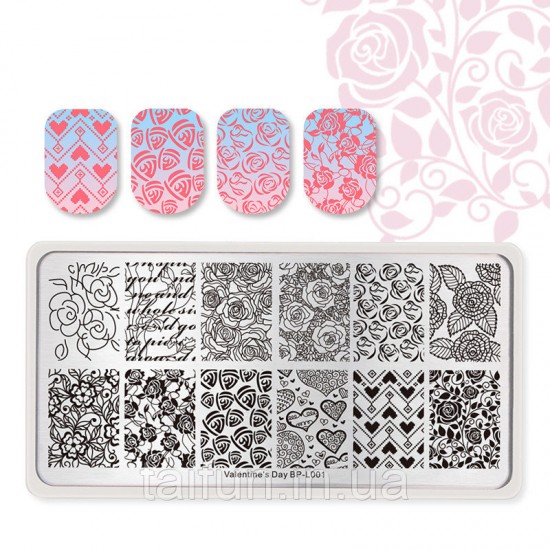 Stamp plate Born Pretty BP-L001 Valentines Day, 63787, Stamping Born Pretty,  Health and beauty. All for beauty salons,All for a manicure ,Decor and nail design, buy with worldwide shipping