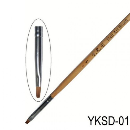 Brush oblique wooden handle YKSD-01, 59001, Nails,  Health and beauty. All for beauty salons,All for a manicure ,Nails, buy with worldwide shipping