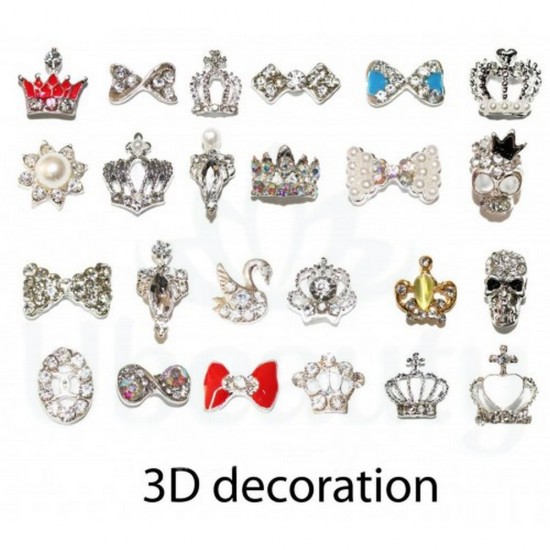 Дизайн Бантик украшение металлический с камнями №10, Ubeauty-ND-10, Декор и дизайн ногтей,  Все для маникюра,Декор и дизайн ногтей ,  купить в Украине