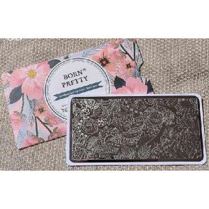  Plaque d'estampage Fleurs, feuilles, oiseau en graphisme, pour nail art (BP-L069)