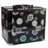 Valise aluminium 2820 noire à fleurs-61053-Trend-Valises de maître, trousses de manucure, sacs à cosmétiques