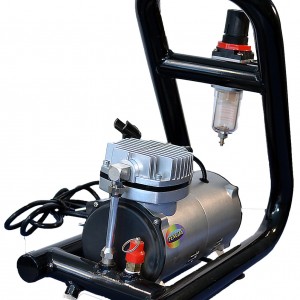 Oil-free piston mini-compressor for airbrushes
