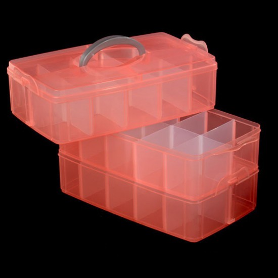 Transformador de caixa grande de plástico para 30 seções de cor aleatória - ROSA ou PÊSSEGO. Tamanho 31*18*24 cm 0-KKB09-18967-Китай-Porta-copos e organizadores