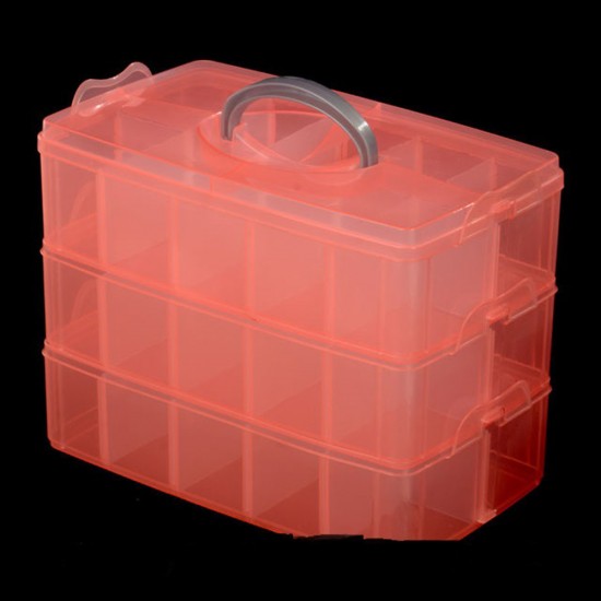 Großer Kunststoff-Box-Transformator für 30 Abschnitte zufällige Farbe - PINK oder Pfirsich. Größe 31*18*24 cm 0-KKB09-18967-Китай-Untersetzer und Organisatoren