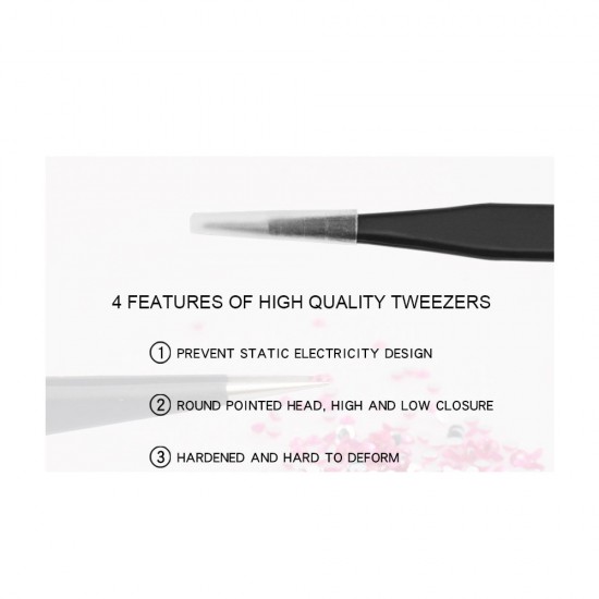 RECHTE zwarte wimperverlengingpincet Lidan Model H-16-16712-Китай-Manicure tools