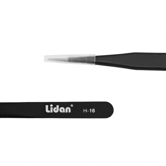 ПРЯМИЙ чорний пінцет для нарощування вій Lidan Модель H-16-16712-Nail Master-Інструменти для манікюру