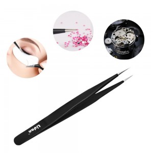  STRAIGHT black eyelash extension tweezers Lidan Model H-16