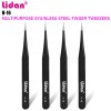 STRAIGHT black eyelash extension tweezers Lidan Model H-16-16712-Nail Master-Manicure tools