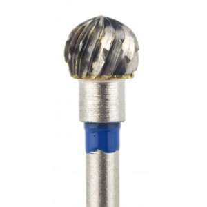 Carbide burr Ball, notch Medium, blue, tip for manicure and pedicure, high wear resistance