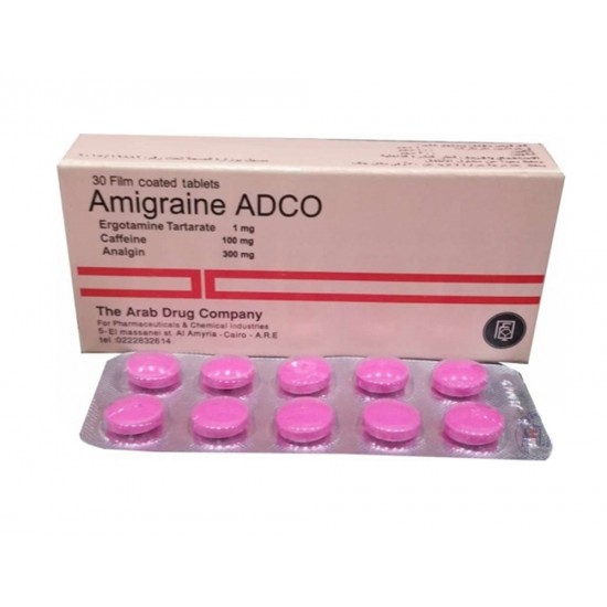 Amigrin Amigraine ADCO medicamento para migraña y dolor de cabeza severo 30 tabl Egipto-952742244-China-Cuidado