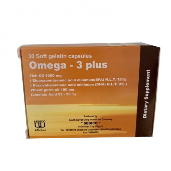 Omega-3 Plus Sedico Omega-3 plus Egypt with wheat germ oil 30 capsules, 952742244, Health,  Health and beauty. All for beauty salons,Care ,Health, buy with worldwide shipping