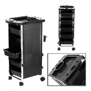  Salon trolley 5 shelves (black) 021