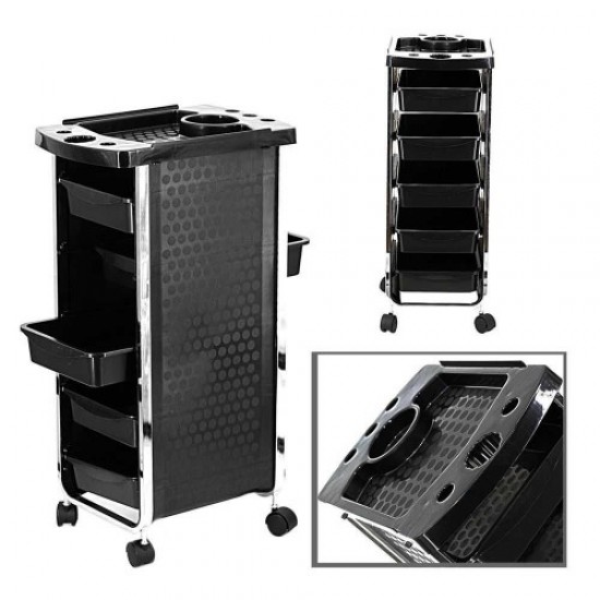 Trolley for interior 5 shelves (black) 021, 57132, Equipment for beauty salons, spare parts,  Health and beauty. All for beauty salons,Equipment for beauty salons, spare parts ,  buy with worldwide shipping