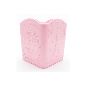 Пластиковый органайзер для кистей, пилок, 4 секции, розовая, стакан подставка для дизайна ногтей, косметический держатель