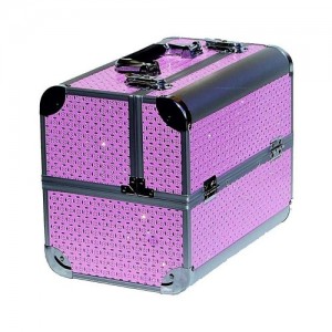  Valise en aluminium 740 (rose/pierres ovales)