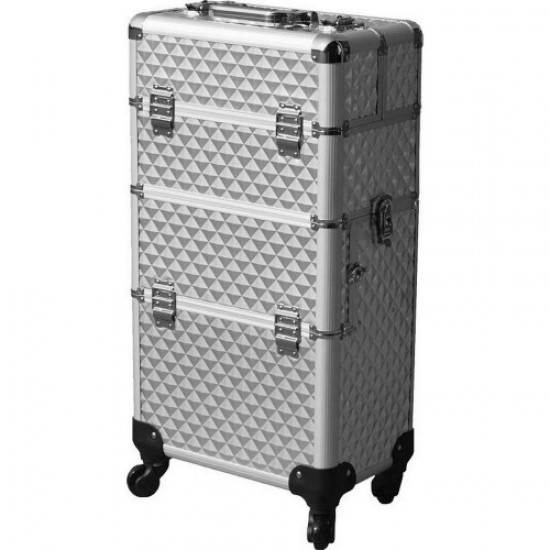 Koffer 903 auf Rollen (silber)-60959-Trend-Meisterkoffer, Maniküretaschen, Kosmetiktaschen