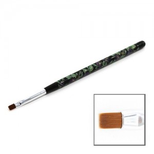  Gel brush black handle with flowers straight bristle №4