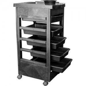 Salon trolley 5 shelves plastic