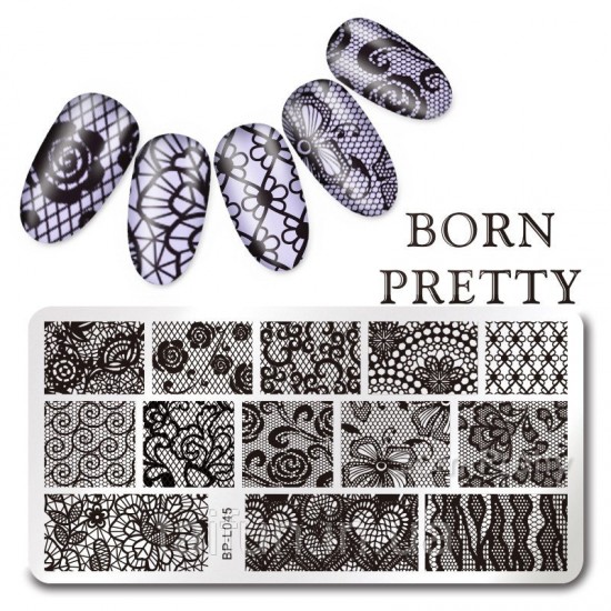 Stempelplatte Born Pretty BP-L045-63917-Born pretty-Schön geboren stempeln