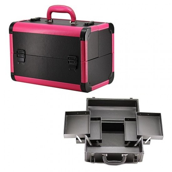 Valise en aluminium 113 rose-61050-Trend-Valises de maître, trousses de manucure, sacs à cosmétiques
