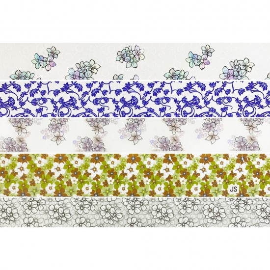Nail art foil set 50 cm 10 uds SUMMER FLOWERS ,MAS078-17656-Ubeauty Decor-Diseño y decoración de uñas