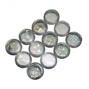  Set de décoration 12pcs (hologramme blanc)