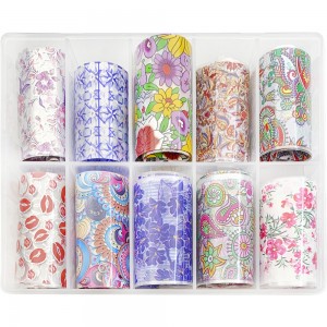  Set of wide foil for nail design 50 cm 10 pcs. KISS, MAS087