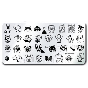 Stamping plate Born Pretty Cute Dog Harunouta L-016