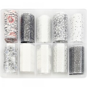  Set of wide foil for nail design 50 cm 10 pcs ASSORTED, MAS087