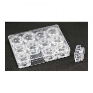  Conjunto de frascos transparentes 3g 12 pçs/pacote (fundo quadrado)