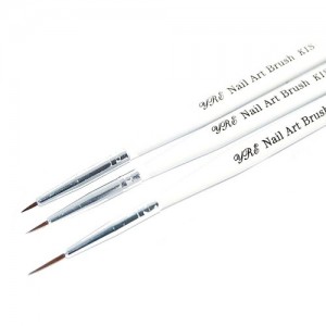  Set of 3 brushes for painting (white short handle)