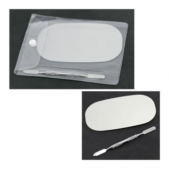 Paleta de metal com lâmina empurradora Oval-59196-China-Ferramentas de manicure