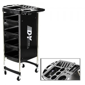  Salon trolley 4 shelves (black) Q16